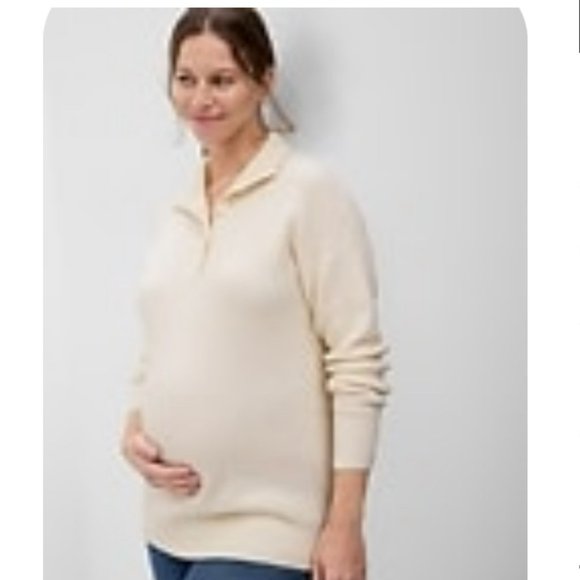 GAP Maternity Sweater Pullover Chino Beige Soft Knit Size M - Picture 2 of 7